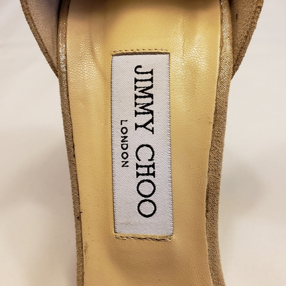 Jimmy Choo Metallic Strappy Heels with Tassels - Picture 9 of 15